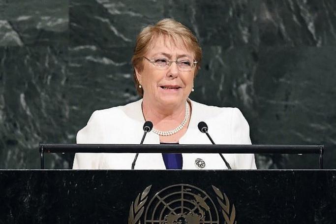 In this file photo taken on September 20, 2017, Chile's then-president Michelle Bachelet addresses the 72nd UN General Assembly at the United Nations in New. Photo: AFP