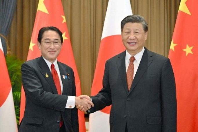 The meeting between Xi Jinping and Fumio Kishida is the first face-to-face talks between the leaders of China and Japan in three years. Photo: AFP