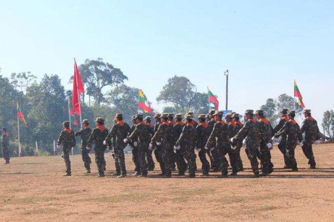 RCSS/SSA troops on parade. Photo: Mizzima