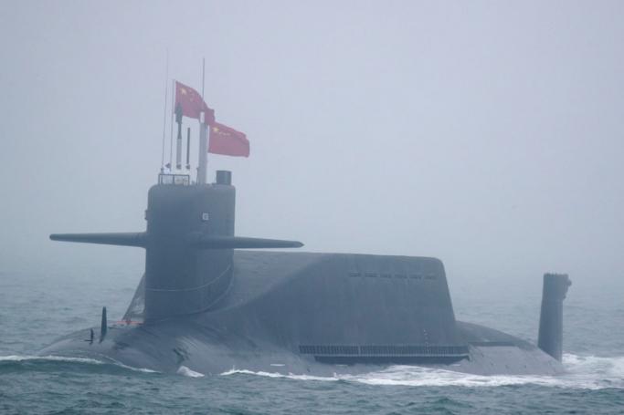 A new type 094A Jin-class nuclear submarine Long March 10 of the Chinese People's Liberation Army (PLA) Navy participates in a naval parade to commemorate the 70th anniversary of the founding of China's PLA Navy in the sea near Qingdao, in eastern China's Shandong province on April 23, 2019. Photo: AFP
