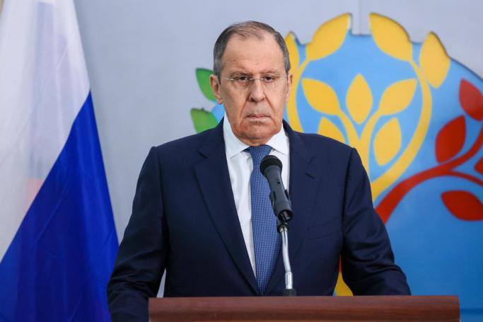 A handout photo made available by the press service of the Russian Foreign Affairs Ministry shows Russian Foreign Minister Sergei Lavrov during a press conference with Foreign Minister of Ethiopia Demeke Mekonnen Hassen, in Addis Abeba, Ethiopia, 27 July 2022. Photo: EPA