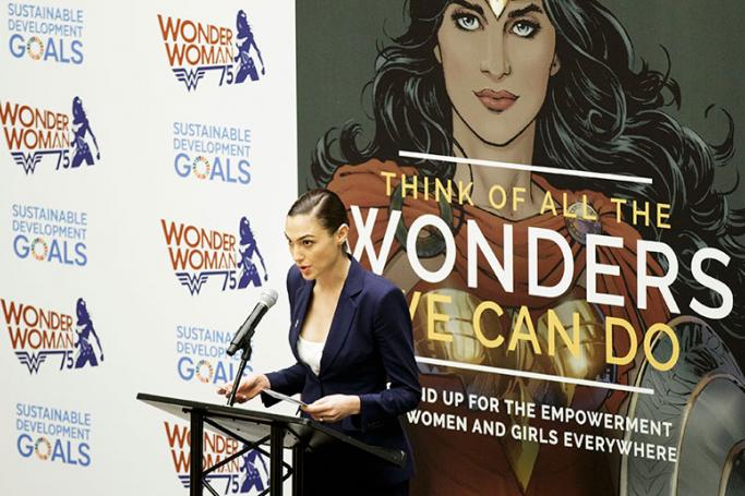 Actress Gal Gadot, of Israel, who has portrayed Wonder Woman in recent films, speaks during an event where the character of Wonder Woman was designated as an Honorary Ambassador for the Empowerment of Women and Girls, in support of Sustainable Development Goal 5 - to achieve gender equality and empower all women and girls - at United Nations headquarters in New York, New York, USA, 21 October 2016. EPA/JUSTIN LANE
