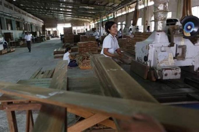 Workers at a teak parquet factory in Myanmar. Photo: brookings.edu
