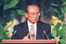 This file photo taken on November 22, 1996 shows Philippine President Fidel Ramos addressing the opening of the Asia-Pacific Economic Cooperation (APEC) Ministers’ Meeting in Manila. Photo: AFP