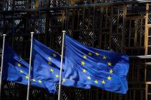 Brussels shows the European Union flags fluttering in the aire outside the European Commission building in Brussels. Photo: AFP