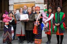 Baroness Kinnock joins Burma Campaign UK staff and Kachin community for petition delivery at the Foreign and Commonwealth Office, London 19 Jan 2017. Photo: Burma Campaign UK
