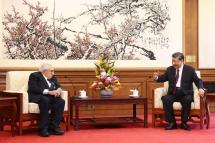 China's President Xi Jinping (R) speaks with former US secretary of state Henry Kissinger during a meeting in Beijing on July 20, 2023. Former US secretary of state Henry Kissinger, a key figure of American diplomacy in the post-World War II era, died November 29, 2023 at the age of 100, his association said. (Photo by CNS / AFP) 