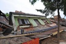 A home in Tarlay flattened by the quake. Photo: Mizzima
