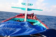 A handout picture made available by Amnesty International on 05 February 2016, and dated May 2015, shows a photo taken by an asylum-seeker on the original two-deck boat, prior to interception by the Australian Navy and Border Force ship, at sea. Photo: Amnesty International/EPA
