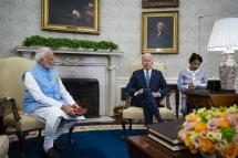 US President Joe Biden (R) and India's Prime Minister Narendra Modi during a meeting in the Oval Office of the White House in Washington, DC, USA, 22 June 2023. Photo: EPA