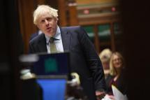 A handout photo released by the UK Parliament shows Britain's Prime Minister Boris Johnson during Prime Ministers questions in the House of Commons Chamber in London, Britain, 14 October 2020. Photo: EPA