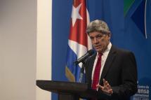 (File) Cuba's Vice Minister of Foreign Affairs Carlos Fernandez de Cossio speaks during a press conference on bilateral emigration between Cuba and the United States, at the International Press Center, in Havana, Cuba, 15 November 2022. Photo: EPA
