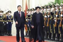Chinese President Xi Jinping (L) holds a welcoming ceremony for visiting Iranian President Ebrahim Raisi (R) prior to their talks at the Great Hall of the People in Beijing, China, 14 February 2023. Photo: EPA