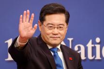 (File) Chinese Foreign Minister Qin Gang gestures after a press conference in Beijing, China, 07 March 2023. Photo: EPA