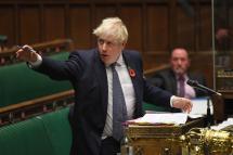 A handout photo made available by the UK Parliament shows Britain's Prime Minister, Boris Johnson speaking during the Prime Minister's Questions (PMQs) in the House of Commons at Parliament in London, Britain, 04 November 2020. Photo: EPA