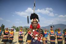 (File) The Konyaks perform their tribal dance in Longwa village in the Mon district of India's Nagaland state on April 8, 2023. Photo: AFP