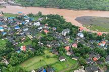 In this handout photo taken on July 23, 2021, by the Indian Navy shows areas inundated with flood water after heavy monsoon rains in Raigad district of Maharashtra . Photo: AFP
