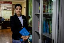 This photo taken on February 11, 2020 shows Legal Clinic Myanmar director Hla Hla Yee posing at the Gender Equality Network office in Yangon. Photo: Shwe Paw Mya Tin/AFP