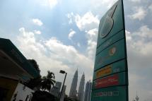 A logo of Petronas is seen at the petrol station in Kuala Lumpur, Malaysia. Photo: AFP