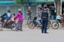 Myanmar Junta arrested motorbikes in Khayan Township, in Yangon's southern region. Photo: Mizzima