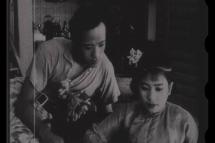 Grainy photo from the movie Mya Ganaing (1934). 
