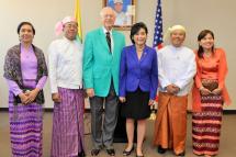 Participants at the opening ceremony of the Myanmar consulate in Los Angeles earlier this month. From left: Myanmar’s permanent representative to the United Nations in New York, U Kyaw Tin and his wife, Daw Lwin Lwin Hman, the Mayor of Los Angeles County Board of Supervisors, Mr Michael Antonovich, Congresswomen Ms Judy Chu, who presented a Congressional Recognition Certificate to the consulate, and the consul-general, U Aung Kyaw Zan and his wife, Daw May May Latt. Photo: Myanmar consulate, Los Angeles
