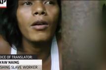 Screenshot from the AP video, showing an imprisoned Myanmar migrant worker on Benjina Island, Indonesia.
