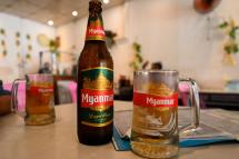 Myanmar Beer at a restaurant in Yangon.  Photo: AFP
