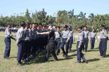 Police officers at an EU-sponsored training course conducted at the Myanmar Police Force Battalion (8) at Hmawbi, north of Yangon, on November 5, 2013. Photo: Mizzima
