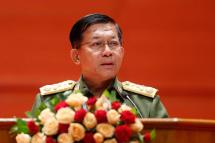 (FILE) - Myanmar's Senior General Min Aung Hlaing speaks during a session of the 'Union Peace Conference - 21st century Panglong' in Naypyitaw, Myanmar, 11 July 2018. Photo: Hein Htet/EPA