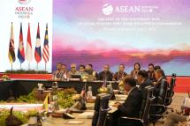 Indonesian Foreign Minister Retno Marsudi (4-L) delivers her opening remarks during the Association of Southeast Asian Nations (ASEAN) Foreign Ministers’ Meeting on Southeast Asia Nuclear Weapon-Free Zone (SEANWFZ) in Jakarta, Indonesia, 11 July 2023. Photo: EPA