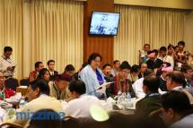 Naw Zipporah Sein speaks during the nationwide ceasefire meeting at the Myanmar Peace Center (MPC) in Yangon on July 22, 2015.  Photo: Thet Ko/Mizzima
