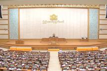 Second Pyidaungsu Hluttaw concluding its ninth regular session in Nay Pyi Taw yesterday. Photo: MNA