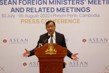 Cambodian Foreign Minister Prak Sokhonn holds a press conference at Ministry of Foreign Affairs in Phnom Penh, Cambodia, 06 August 2022. Photo: EPA