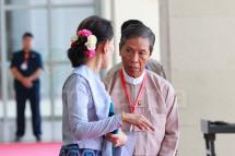 Planning and Finance Minister Kyaw Win (R). Photo: Min Min/Mizzima
