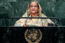 Prime Minister of Bangladesh Sheikh Hasina addresses the General Debate of the 71st Session of the United Nations General Assembly at UN headquarters in New York, New York, USA, 21 September 2016. Photo: Jason Szenes/EPA
