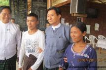 Shayam Brang Shawn, known as Brang Shawng, (2nd L), has been fined K50,000 [US$50) for defamation. Photo: Kachin Wave News
