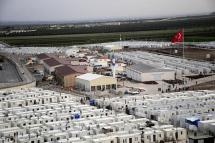 The refugee camp built on Turkey border for Syrian refugees.