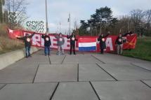 Local people in the Netherlands protest against the military dictatorship on 4 February. Photo: CJ