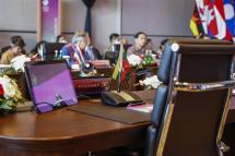 A chair for the Myanmar delegation is left empty during the Association of Southeast Asian Nations (ASEAN) Foreign Ministers’ Meeting ahead of the 42nd ASEAN Summit in Labuan Bajo, East Nusa Tenggara, Indonesia, 09 May 2023. Photo: EPA