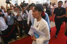 Myanmar's Foreign Minister and State Counselor Aung San Suu Kyi attends the Union Peace Conference - 21st century Panglong in Naypyitaw, Myanmar, 31 August 2016. Photo: Hong Sar/Mizzima
