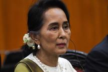 Myanmar state counsellor Aung San Suu Kyi attends a meeting with her Vietnamese counterpart at the prime minister office in Hanoi on April 19, 2018.  Photo: AFP