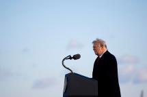 US President Donald Trump speaks during a farewell ceremony at Joint Base Andrews, Maryland, USA, 20 January 2021. Photo: EPA