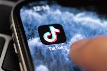 A close-up shows the video-sharing application 'TikTok' on a smart phone. Photo: EPA