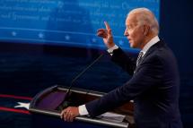 Democratic presidential candidate and former Vice President Joe Biden speaks during the first Presidential Debate at the Case Western Reserve University and Cleveland Clinic in Cleveland, Ohio, 29 September 2020. Photo: EPA