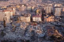 An aerial photo shows collapsed buildings in Antakya on February 11, 2023, after a 7.8-magnitude earthquake struck the country's southeast earlier in the week. Photo: AFP