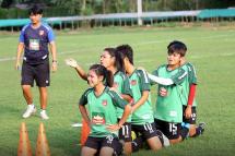 U-19 Myanmar Women team at training ground. Photo: Myanmar Women League