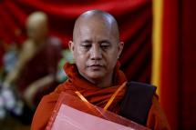 Myanmar Buddhist monk U Wirathu, leader of the Ma Ba Tha (969 movement), attends the third anniversary of the Peace Organization of Ma Ba Tha (Patriotic Association of Myanmar) conference in Yangon, Myanmar, 04 June 2016. Photo: Nyein Chan Naing/EPA
