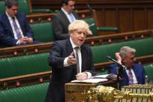 A handout photo made available by the UK Parliament shows Britain's Prime Minister Boris Johnson during Prime Minister's Questions (PMQs) at the House of Commons in London, Britain, 16 December 2020. Photo: EPA