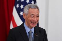 Singapore's Prime Minister Lee Hsien Loong holds a joint news conference with US Vice President Kamala Harris in Singapore. Photo: AFP
